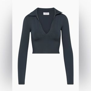 Babaton Contour Polo in Smoky Emerald Green